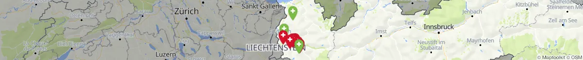 Kartenansicht für Apotheken-Notdienste in der Nähe von Raggal (Bludenz, Vorarlberg)